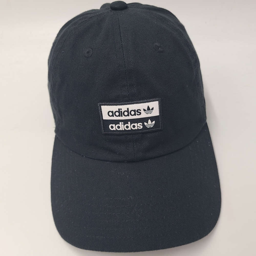 Adidas Hat Strapback Black White Trefoil Logo Casual Baseball Dad Cap Cotton Men